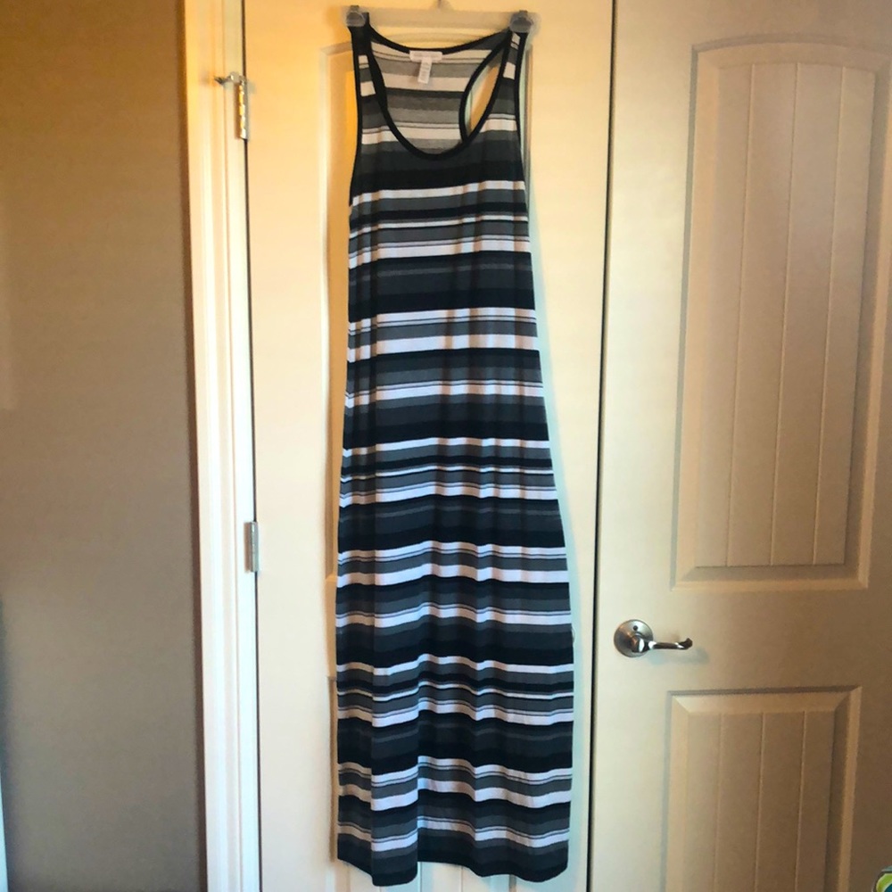Black & White Stripe Maxi Dress